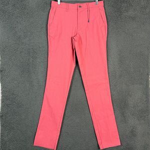 Mizzen+Main Pants Mens 30x37 Pink Helmsman Slim Fit Performance Chinos NWOT